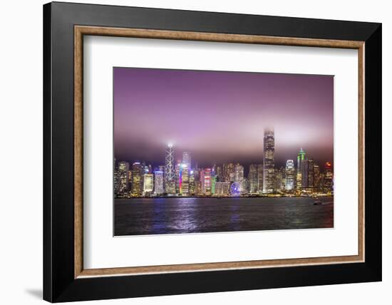 Hong Kong Island skyline and Victoria Harbour, Hong Kong, China.-Michael DeFreitas-Framed Photographic Print