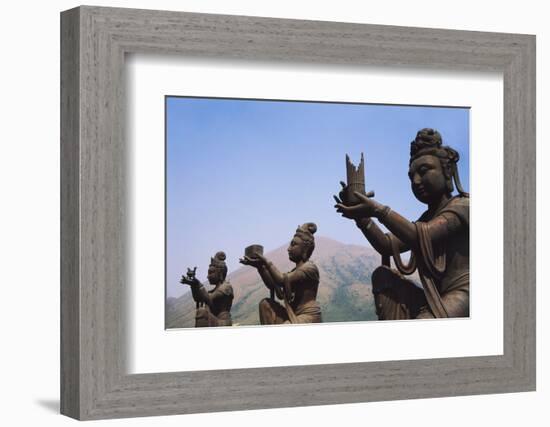 Hong Kong, Lantau Island, Po Lin Monastery, View Statues and Temples-Stuart Westmorland-Framed Photographic Print