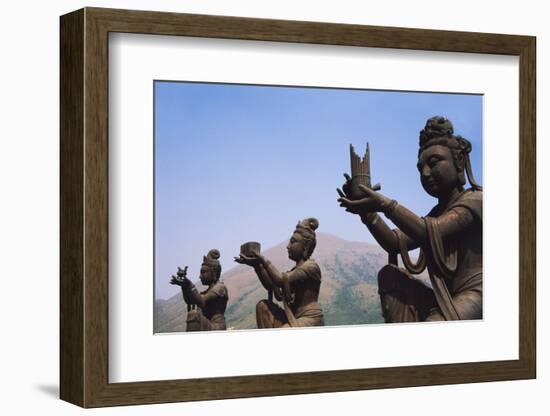 Hong Kong, Lantau Island, Po Lin Monastery, View Statues and Temples-Stuart Westmorland-Framed Photographic Print