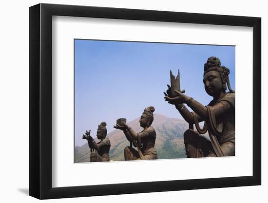 Hong Kong, Lantau Island, Po Lin Monastery, View Statues and Temples-Stuart Westmorland-Framed Photographic Print