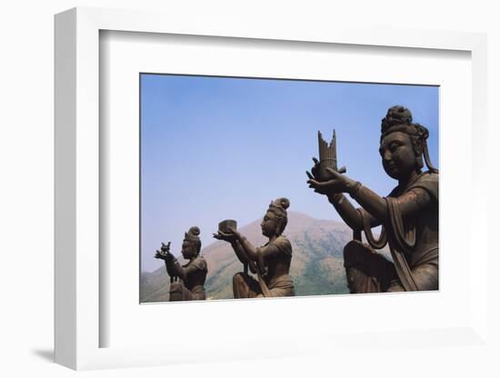 Hong Kong, Lantau Island, Po Lin Monastery, View Statues and Temples-Stuart Westmorland-Framed Photographic Print