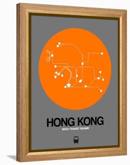 Hong Kong Orange Subway Map-NaxArt-Framed Stretched Canvas