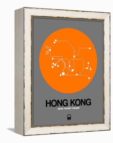 Hong Kong Orange Subway Map-NaxArt-Framed Stretched Canvas