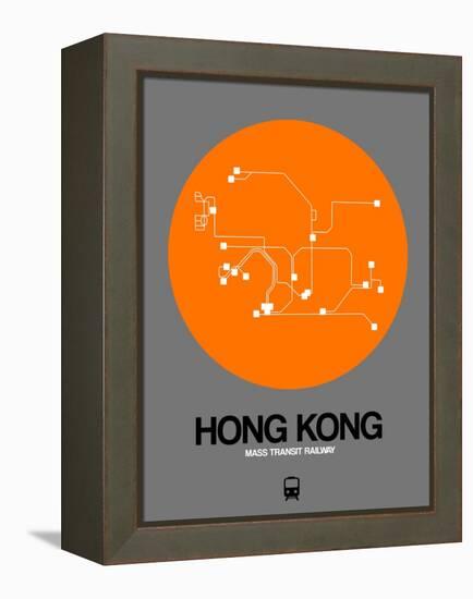 Hong Kong Orange Subway Map-NaxArt-Framed Stretched Canvas