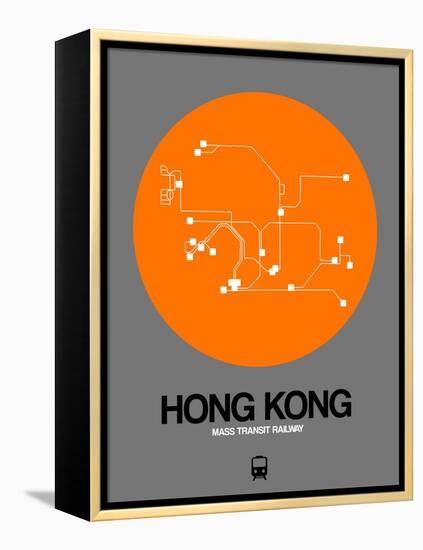 Hong Kong Orange Subway Map-NaxArt-Framed Stretched Canvas