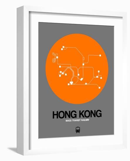 Hong Kong Orange Subway Map-NaxArt-Framed Art Print