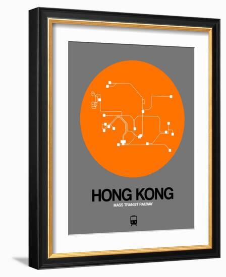 Hong Kong Orange Subway Map-NaxArt-Framed Art Print