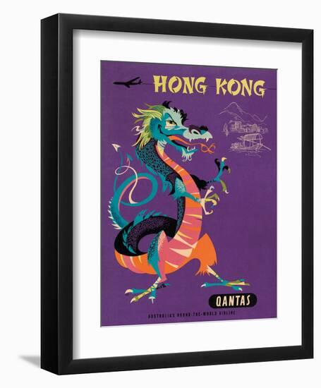 Hong Kong - Qantas Airways - Chinese Treasure Dragon-Harry Rogers-Framed Giclee Print