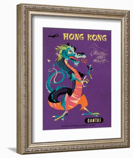 Hong Kong - Qantas Airways - Chinese Treasure Dragon-Harry Rogers-Framed Giclee Print