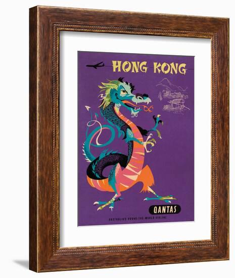 Hong Kong - Qantas Airways - Chinese Treasure Dragon-Harry Rogers-Framed Giclee Print