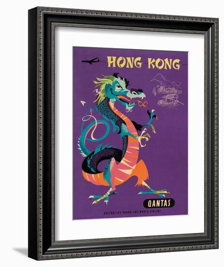 Hong Kong - Qantas Airways - Chinese Treasure Dragon-Harry Rogers-Framed Giclee Print