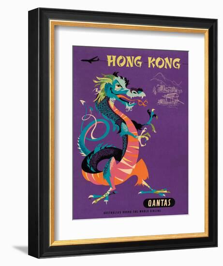 Hong Kong - Qantas Airways - Chinese Treasure Dragon-Harry Rogers-Framed Giclee Print