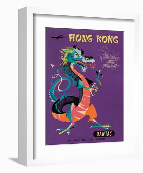 Hong Kong - Qantas Airways - Chinese Treasure Dragon-Harry Rogers-Framed Giclee Print