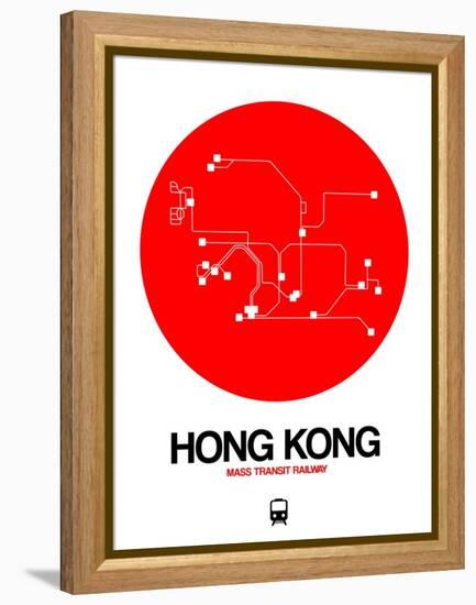 Hong Kong Red Subway Map-NaxArt-Framed Stretched Canvas