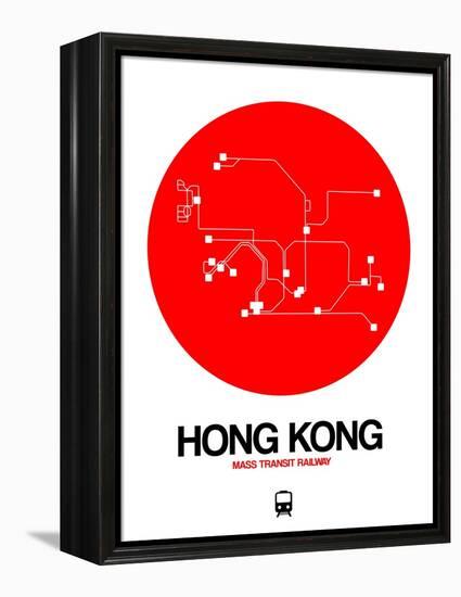 Hong Kong Red Subway Map-NaxArt-Framed Stretched Canvas