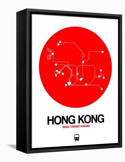 Hong Kong Red Subway Map-NaxArt-Framed Stretched Canvas