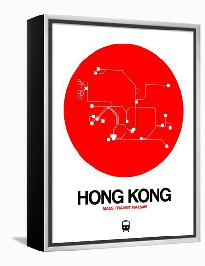 Hong Kong Red Subway Map-NaxArt-Framed Stretched Canvas