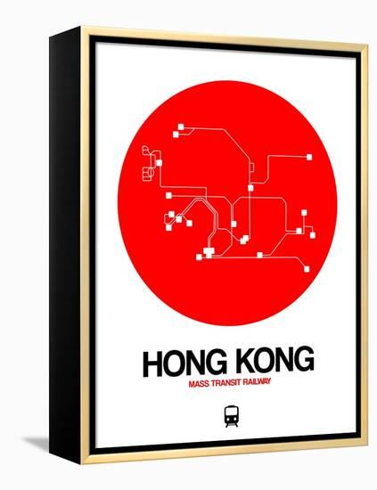 Hong Kong Red Subway Map-NaxArt-Framed Stretched Canvas