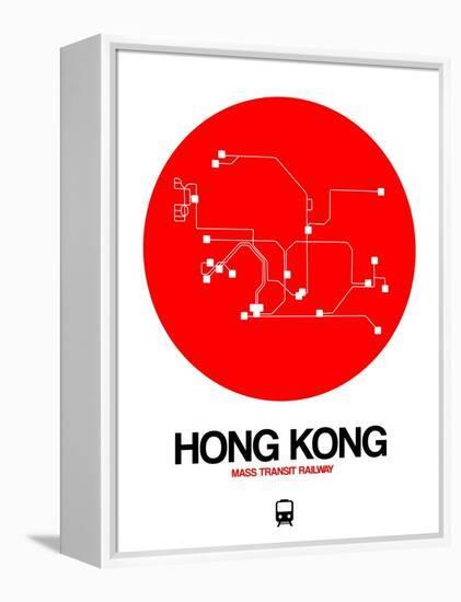 Hong Kong Red Subway Map-NaxArt-Framed Stretched Canvas