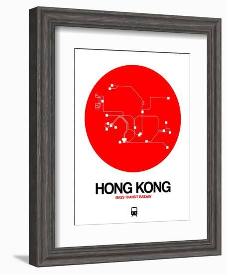 Hong Kong Red Subway Map-NaxArt-Framed Art Print