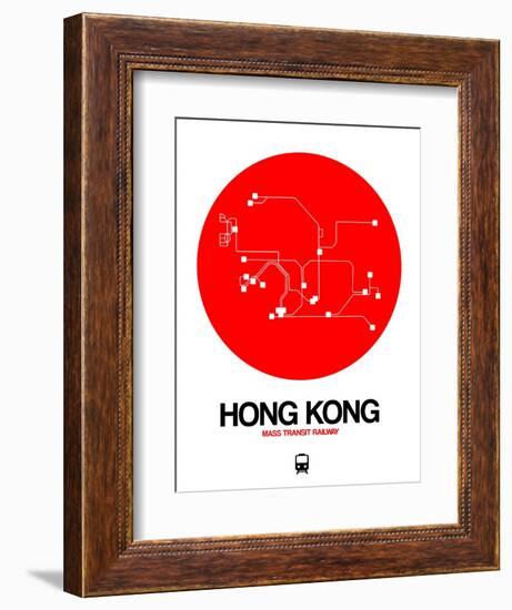 Hong Kong Red Subway Map-NaxArt-Framed Art Print