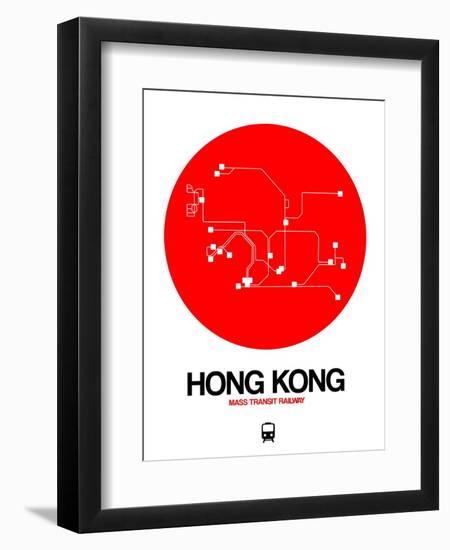 Hong Kong Red Subway Map-NaxArt-Framed Art Print