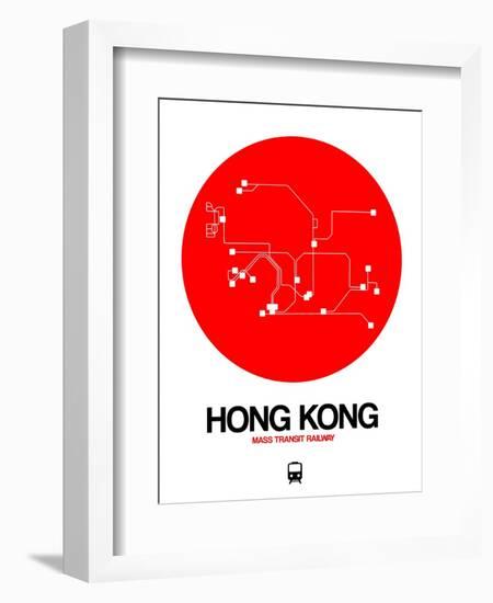 Hong Kong Red Subway Map-NaxArt-Framed Art Print