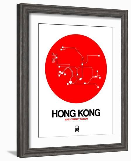 Hong Kong Red Subway Map-NaxArt-Framed Art Print