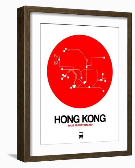 Hong Kong Red Subway Map-NaxArt-Framed Art Print