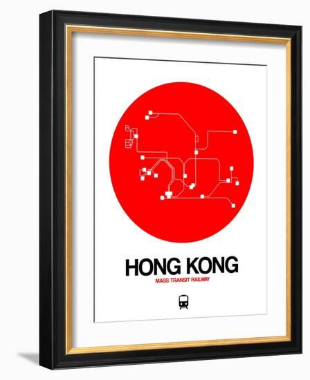 Hong Kong Red Subway Map-NaxArt-Framed Art Print