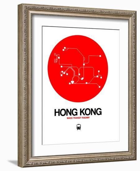 Hong Kong Red Subway Map-NaxArt-Framed Art Print