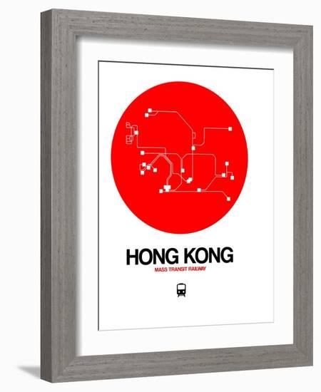 Hong Kong Red Subway Map-NaxArt-Framed Art Print