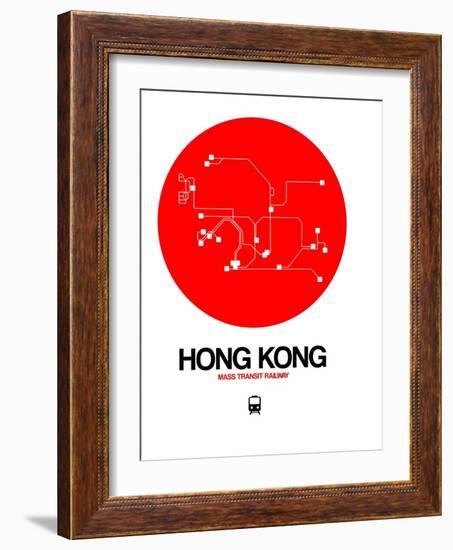 Hong Kong Red Subway Map-NaxArt-Framed Art Print