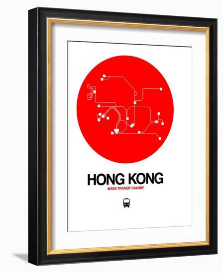 Hong Kong Red Subway Map-NaxArt-Framed Art Print