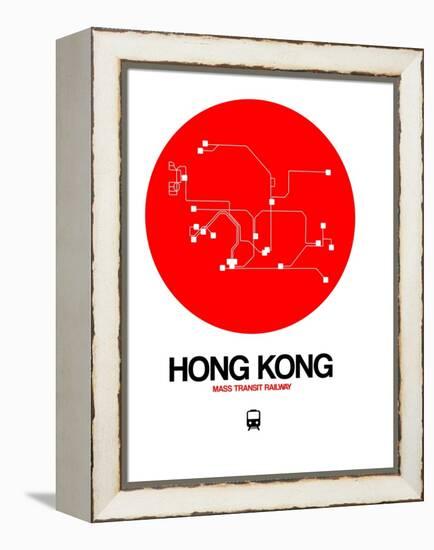 Hong Kong Red Subway Map-NaxArt-Framed Stretched Canvas