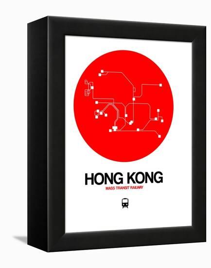 Hong Kong Red Subway Map-NaxArt-Framed Stretched Canvas