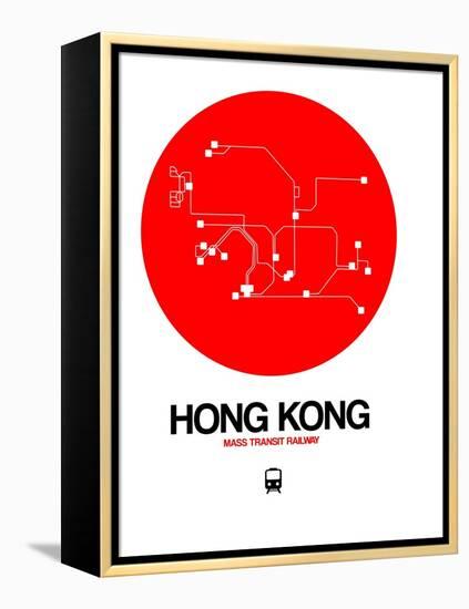 Hong Kong Red Subway Map-NaxArt-Framed Stretched Canvas