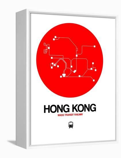 Hong Kong Red Subway Map-NaxArt-Framed Stretched Canvas