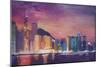 Hong Kong Skyline at Night-Markus Bleichner-Mounted Art Print