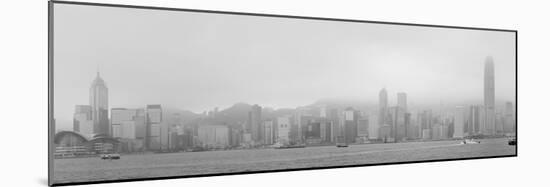 Hong Kong Skyline Black and White in a Foggy Day.-Songquan Deng-Mounted Photographic Print