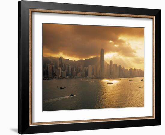 Hong Kong Skyline from Kowloon, China-Jon Arnold-Framed Photographic Print