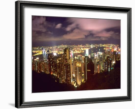 Hong Kong Skyline from Victoria Mountain, China-Bill Bachmann-Framed Photographic Print