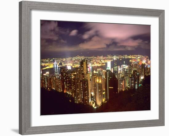 Hong Kong Skyline from Victoria Mountain, China-Bill Bachmann-Framed Photographic Print