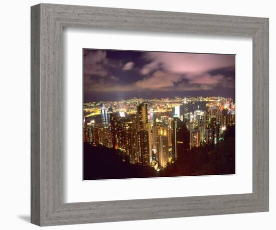 Hong Kong Skyline from Victoria Mountain, China-Bill Bachmann-Framed Photographic Print