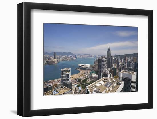 Hong Kong skyline just before sunrise looking from Hong Kong Island across Victoria Harbour to Kowl-Fraser Hall-Framed Photographic Print