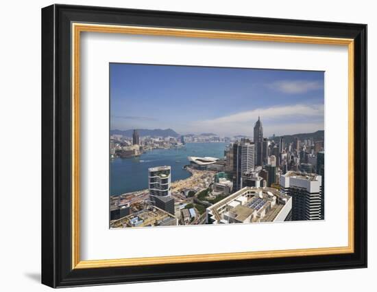 Hong Kong skyline just before sunrise looking from Hong Kong Island across Victoria Harbour to Kowl-Fraser Hall-Framed Photographic Print