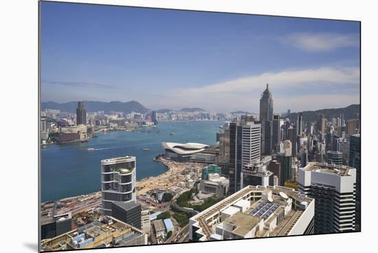 Hong Kong skyline just before sunrise looking from Hong Kong Island across Victoria Harbour to Kowl-Fraser Hall-Mounted Photographic Print