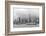 Hong Kong Skyline with Boats in Victoria Harbor in Black and White.-Songquan Deng-Framed Photographic Print