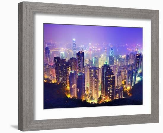 Hong Kong Skyline-Sean Pavone-Framed Photographic Print