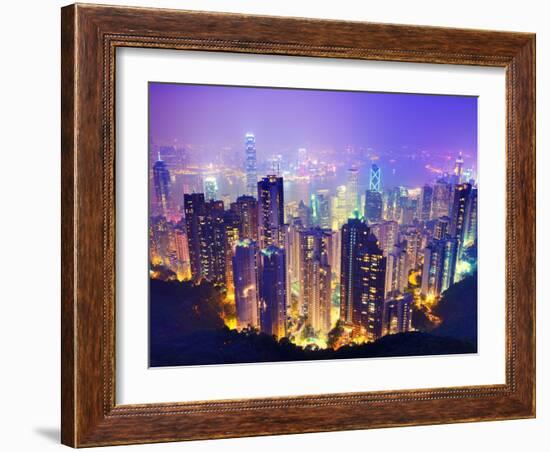 Hong Kong Skyline-Sean Pavone-Framed Photographic Print